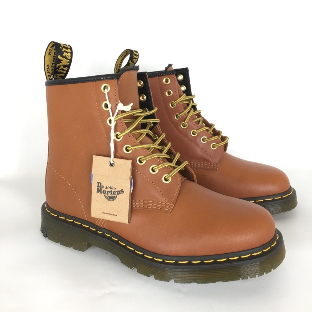 Dr. Doc Martens Classic 1460 Boots NEW Brown Leather Lace-Up Sherpa Lined Mens 8